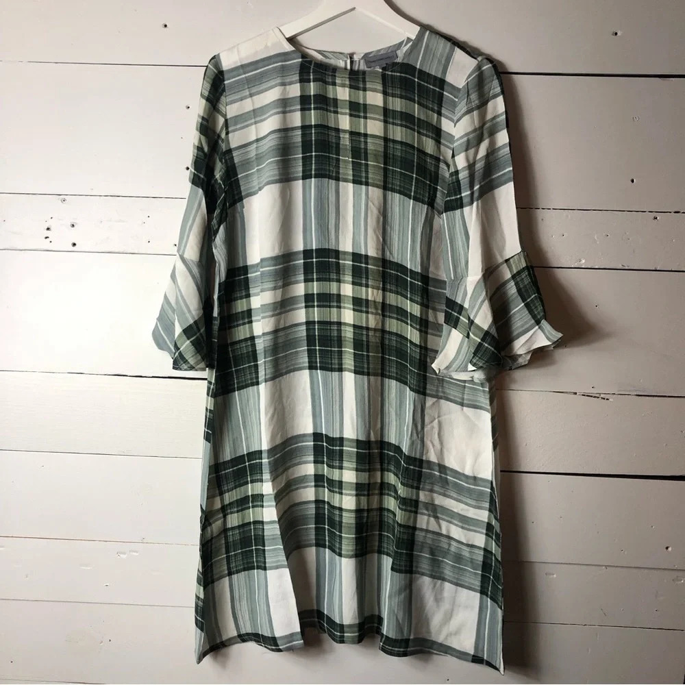 New Conditions Apply Anthropologie Plaid Viscose Mini Dress Size Small